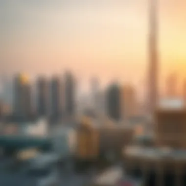 Acube Developments in the Iconic Dubai Skyline A bustling Dubai skyline featuring Acube developments prominently