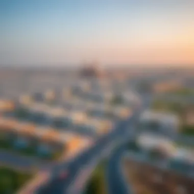 Aerial Overview of Al Khail Community Aerial view of Al Khail community showcasing residential developments