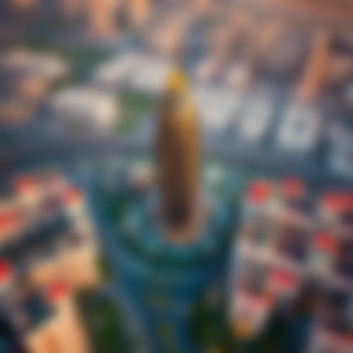 Community Surrounding Al Majara Tower Aerial shot of the vibrant community surrounding Al Majara Tower