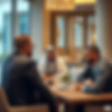 Investors engaging in discussions about Dubai property opportunities
