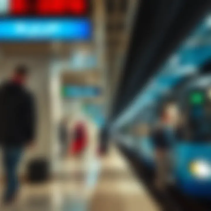 Passengers using the Blue Line station