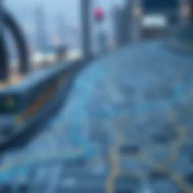 Map showcasing the Blue Line route