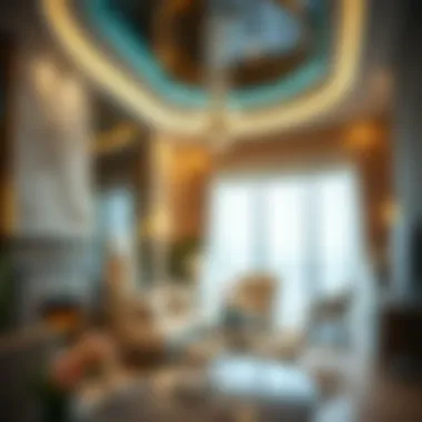 Interior design highlighting luxurious and contemporary features of برج المها