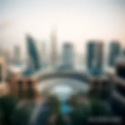 A panoramic view of Brookfield Place Dubai showcasing its striking architecture