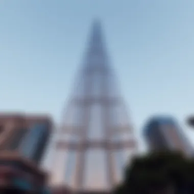 Stunning facade of the Burj Khalifa against a clear blue sky