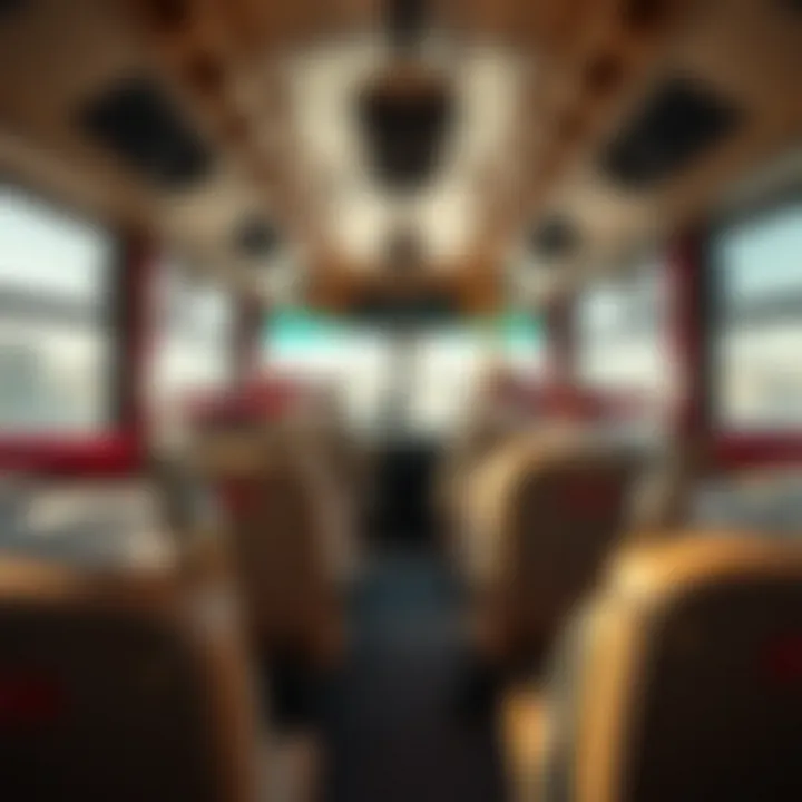 Comfortable Bus Interior Interior view of a bus traveling to Dubai