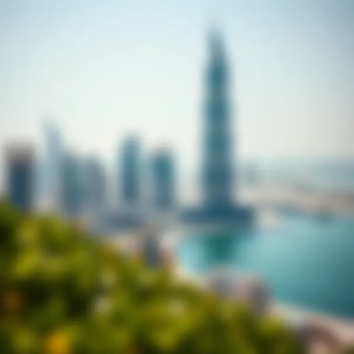 Business Bay landscape showcasing Al Manara Tower's surroundings