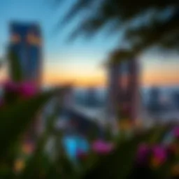 Stunning view of Chic Tower at sunset