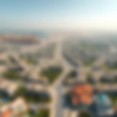 An aerial view of a vibrant neighborhood in Dubai with new developments