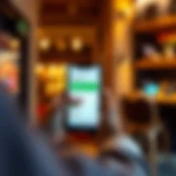 User navigating a money transfer application on a smartphone