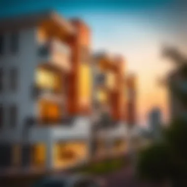 Modern residential buildings in جزيره الريم