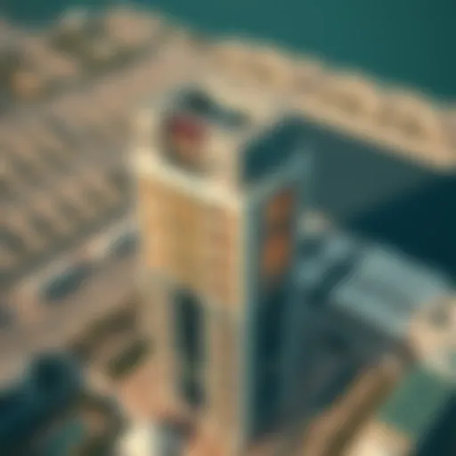 Aerial view of Apricot Tower in Silicon Oasis
