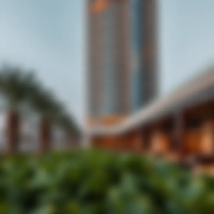 Modern amenities surrounding Apricot Tower in Silicon Oasis