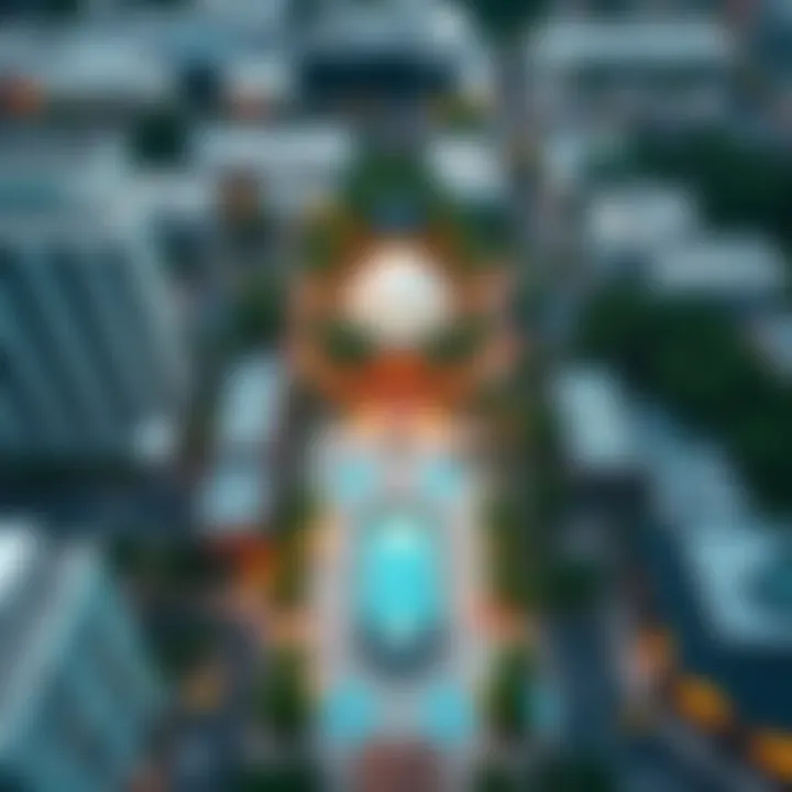 Aerial view of Bay Square area highlighting the vibrant surroundings and amenities