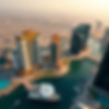 Aerial view of Business Bay with its waterways and bustling lifestyle