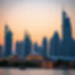 Stunning skyline view of Business Bay hotels at dusk