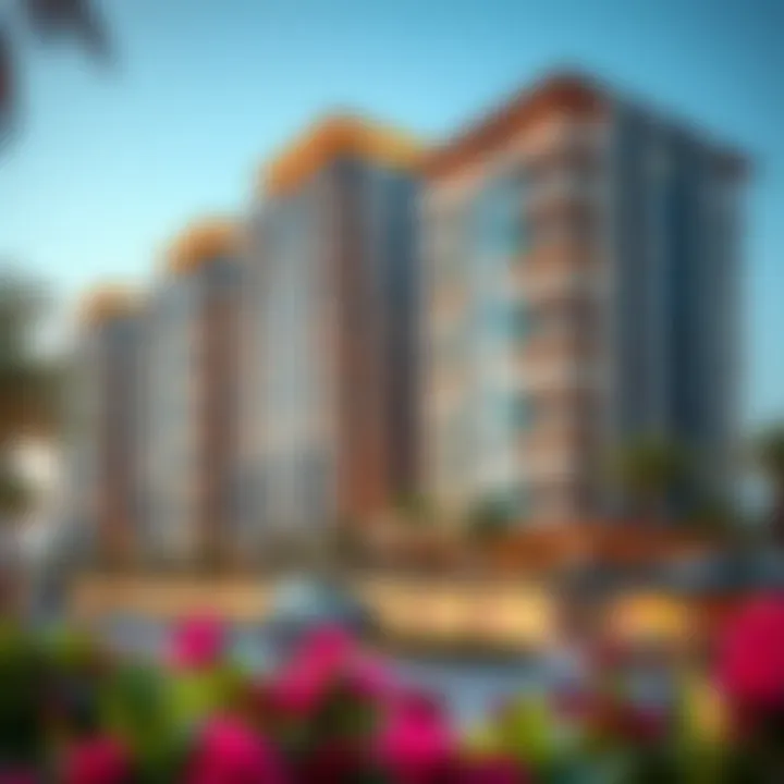 Luxurious residential buildings in Business Bay with vibrant surroundings