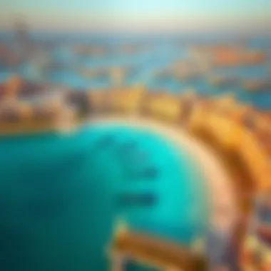 Aerial view of Palm Jumeirah showcasing luxury resorts