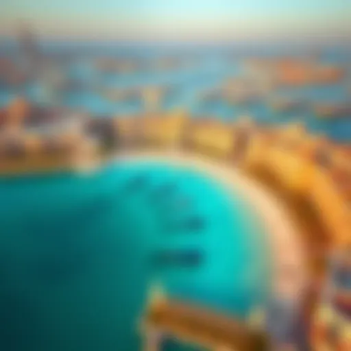 Aerial view of Palm Jumeirah showcasing luxury resorts