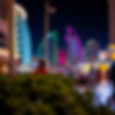 Vibrant nightlife along the Palm Jumeirah