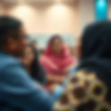 Community Engagement at School Event Community event at a school, showcasing parental involvement and engagement