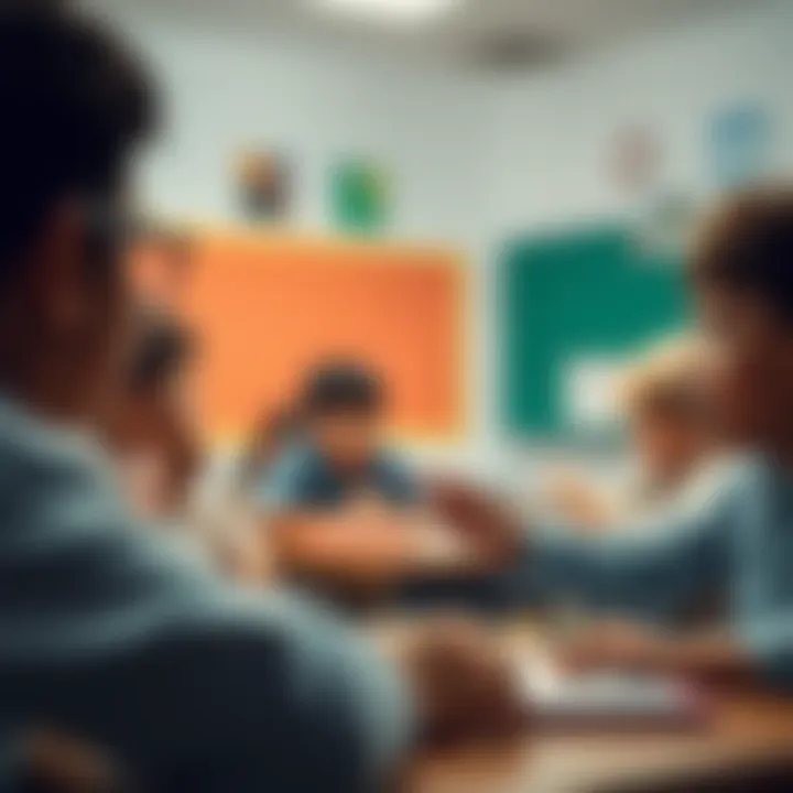 Interactive Learning in Classroom Children engaged in interactive learning at a local school