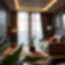 Luxurious hotel apartment interior showcasing modern decor