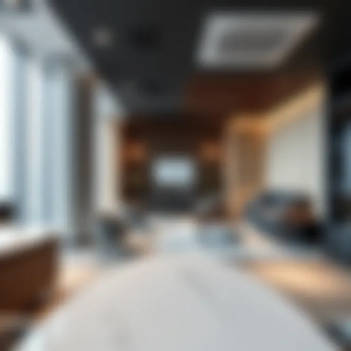 Interior view of a modern office space within Icon Tower