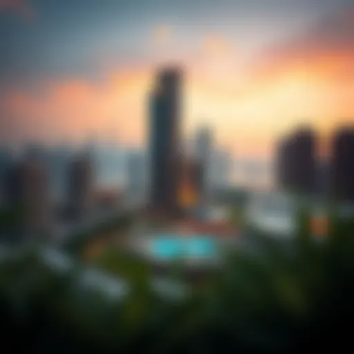 Stunning view of Imperial Residence Tower B against the Dubai skyline