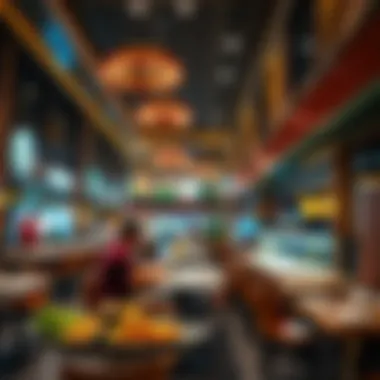 Vibrant dining space within Jumeirah Mall featuring various cuisines