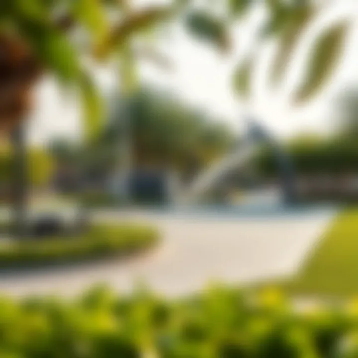 Recreational area filled with greenery and leisure activities