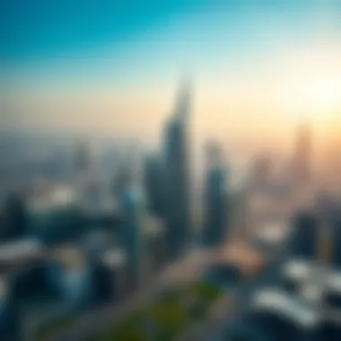 Aerial view of Omniyat Tower's strategic location in Dubai