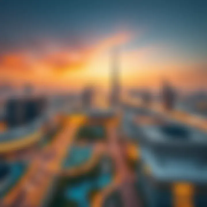 Panoramic skyline view from Place Tower highlighting Dubai Silicon Oasis