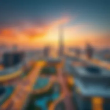 Skyline View from Place Tower Panoramic skyline view from Place Tower highlighting Dubai Silicon Oasis