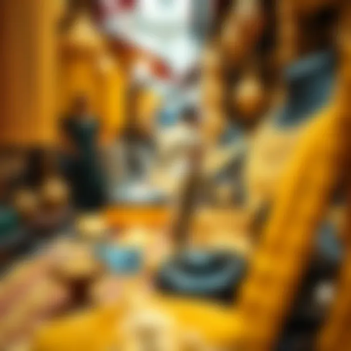 Handcrafted gold jewelry showcased in a market