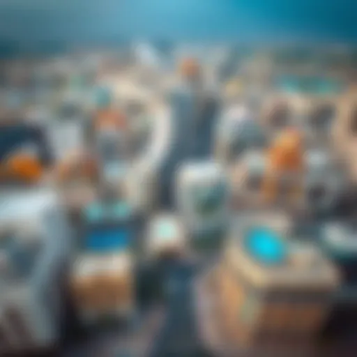 Aerial view of Dubai showcasing diverse architectural styles