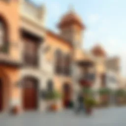 A stunning view of شارع السيف التراثي showcasing traditional architecture