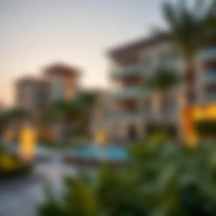 Real Estate Market Dynamics in Dubai An artistic representation of the real estate market dynamics in Dubai, highlighting Tasjeel Discovery Gardens.