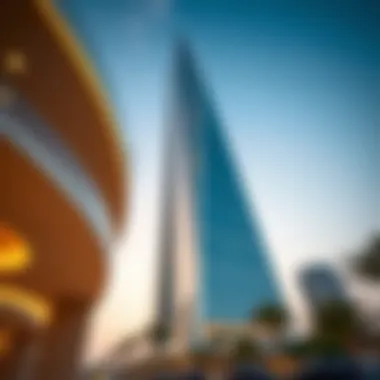 Architectural details of the 02 Tower showcasing modern design