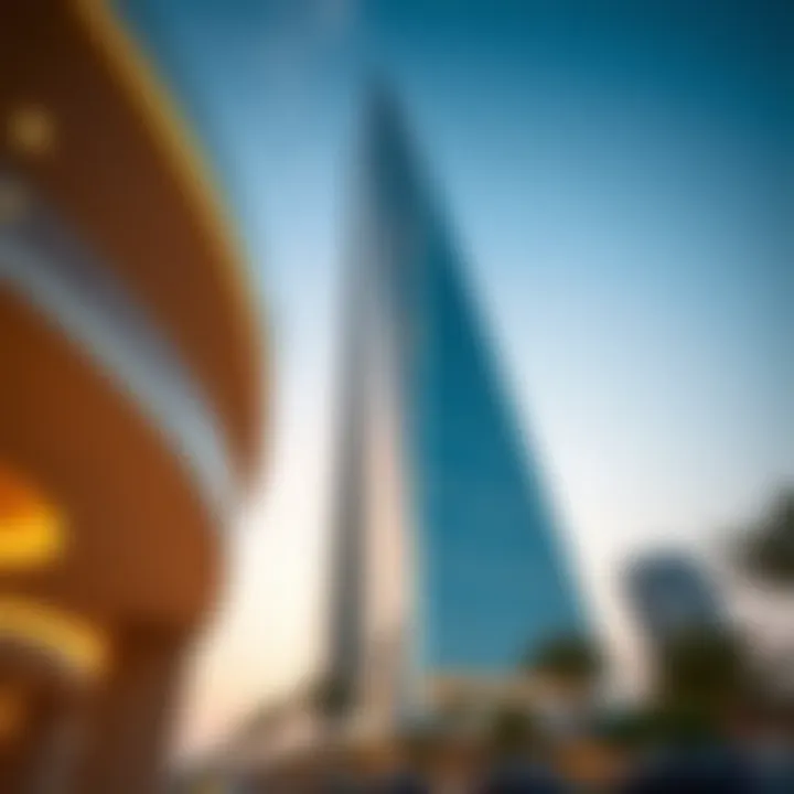 Architectural details of the 02 Tower showcasing modern design