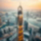 Stunning view of the 02 Tower against the Dubai skyline