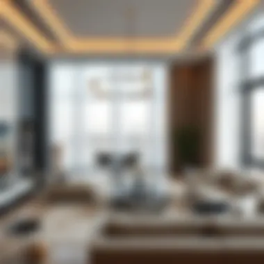 Modern living room interior of a Dubai flat