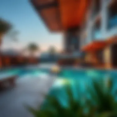 Outdoor amenities of a Dubai residential community