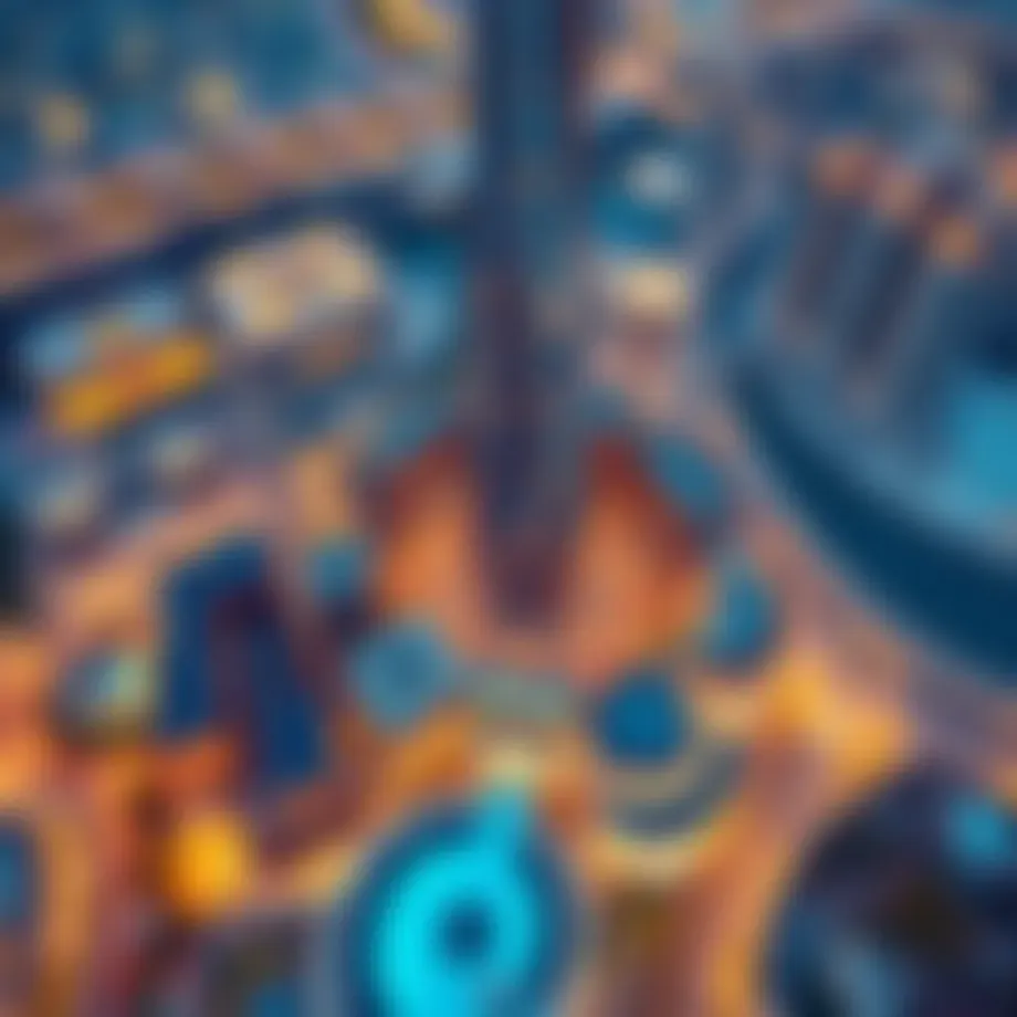 Aerial view of Dubai World Trade Centre