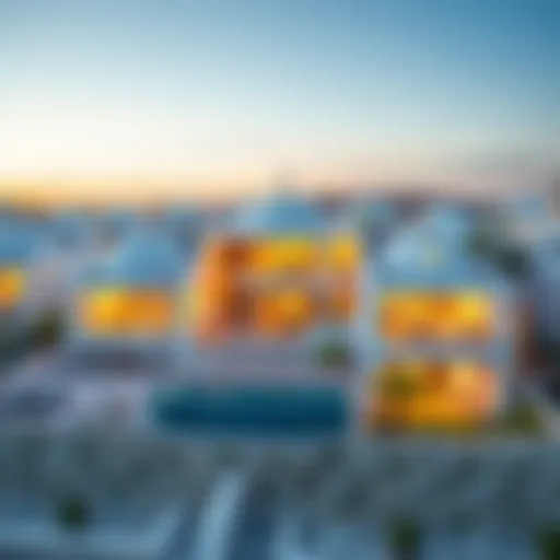 Stunning aerial view of Damac Mykonos showcasing its architectural elegance