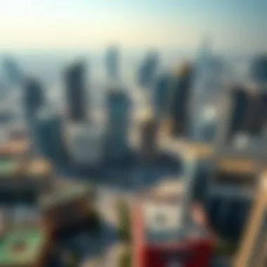 Aerial View of Dubai's Real Estate Market Aerial view of Dubai's real estate market bustling with activity