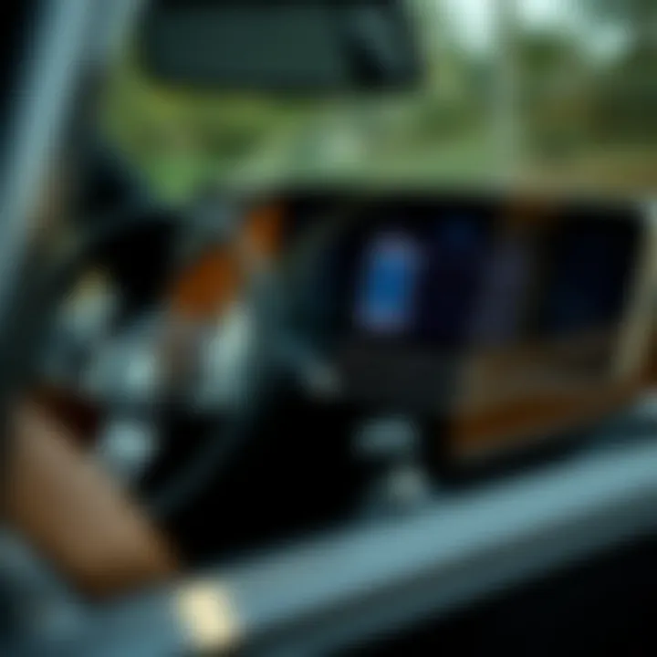 Detailed Dashboard of a Golf Car Close-up of a golf car dashboard highlighting features