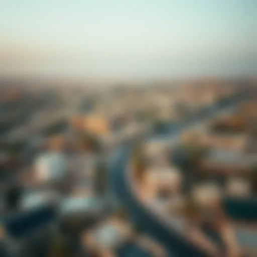 Aerial view showcasing the vibrant community of Muradif in Dubai