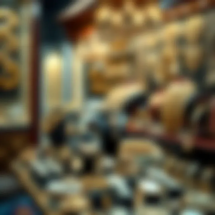 Jewelry Showcase in Dubai's Souk Intricately designed jewelry on display