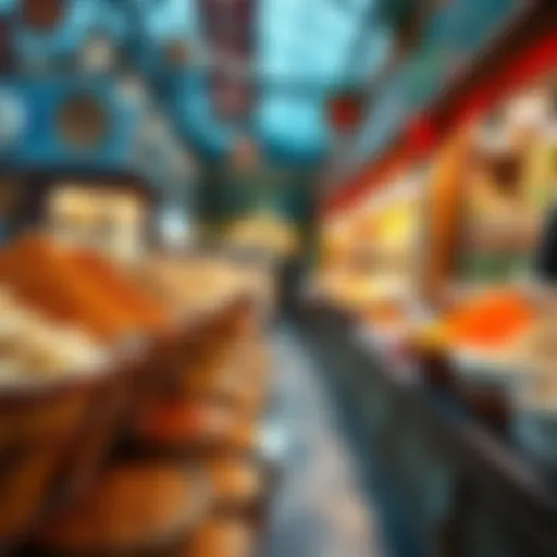 A vibrant display of spices in Dubai's souk